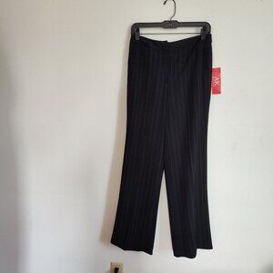 Ladies SZ 4 Anne Klein Blk Pinstripe Wide-Leg Pant